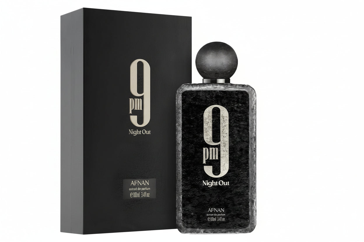 Afnan 9 PM Night Out 100ml Extrait de Parfum - Perfume Hombre Árabe