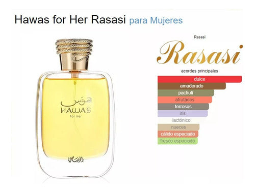 Perfume Oriental Rasasi Hawas Mujer 100ml Francia Floral Edp